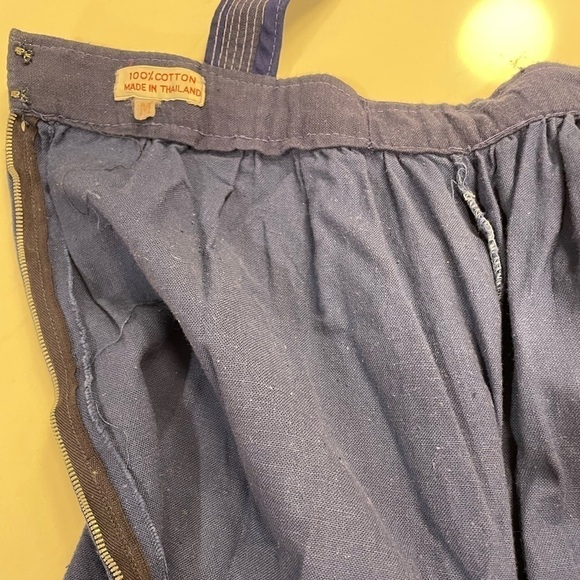 VTG Retro Boho Cotton Summer Dress Blue Rainbow MIDI Tank Coastal Grandma - Picture 9 of 14